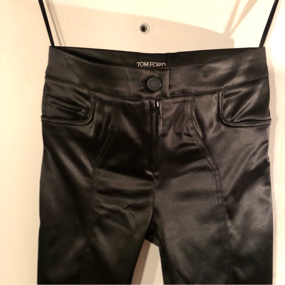 Tom Ford Satin Shiny Black Skinny Pant Legging